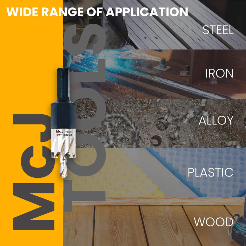 McJ Tools 1 Inch HSS M2 Drill Bit Hole Saw for Metal, Steel, Iron, Alloy, Ideal for Electricians, Plumbers, DIYs, Metal Professionals 1 in - LeoForward Australia