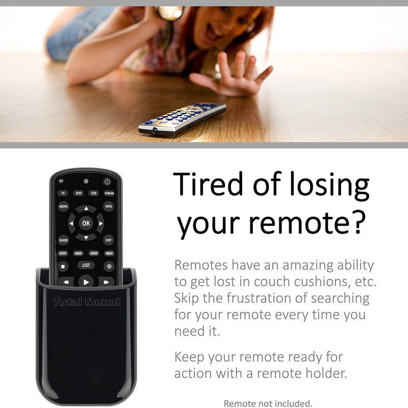  [AUSTRALIA] - TotalMount Universal Remote Control Holders (2 Pack) – Attach to Wall or Back of TV – Compatible with All TV Remotes (Premium Black, Medium) Premium Black