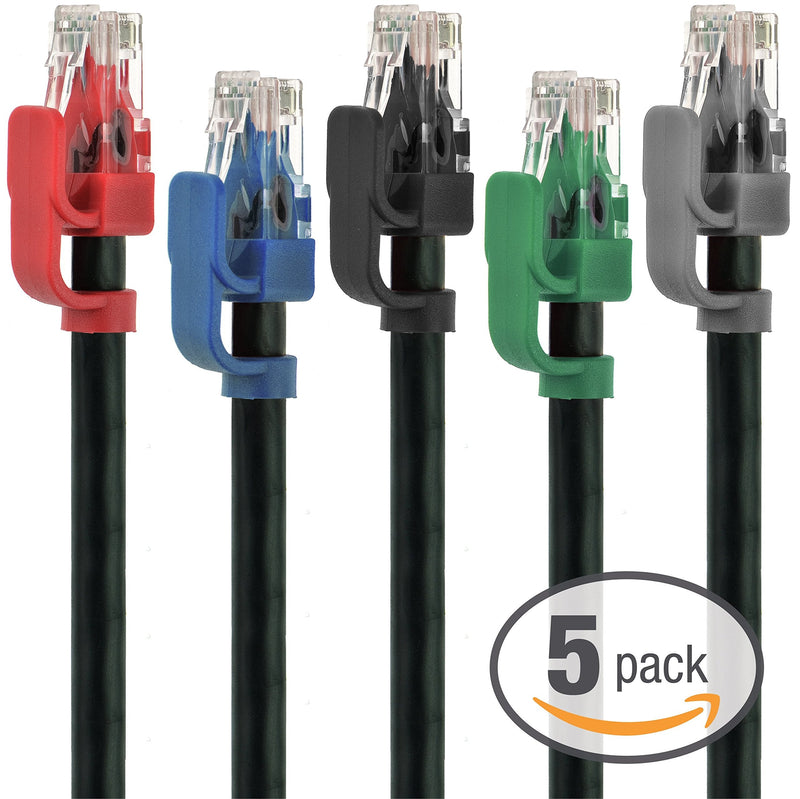  [AUSTRALIA] - Mediabridge Cat6 Ethernet Patch Cable (5-Pack - 13 Inches Tip-to-Tip) - Soft Flex Tab - RJ45 Computer Networking Cord - Multi-Color - (Part# 32-699-01X5M)