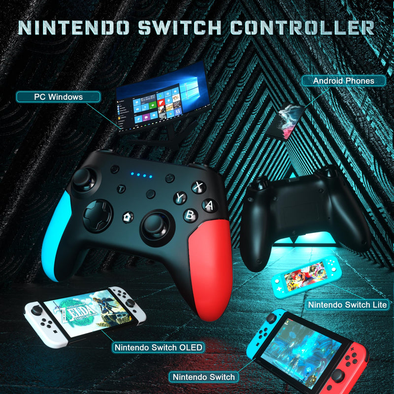  [AUSTRALIA] - Ponkor Switch Controller, Wireless Pro Controller Compatible with Nintendo Switch/Switch Lite/Switch OLED Controller for Switch with Wake-up, Turbo Vibration