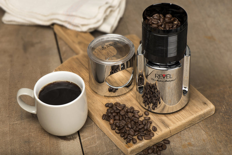  [AUSTRALIA] - Revel Chrome Wet and Dry Coffee Spice Grinder, 220 Volts (Not for USA-European Cord), 4.5 x 4.5 x 8.5 inch