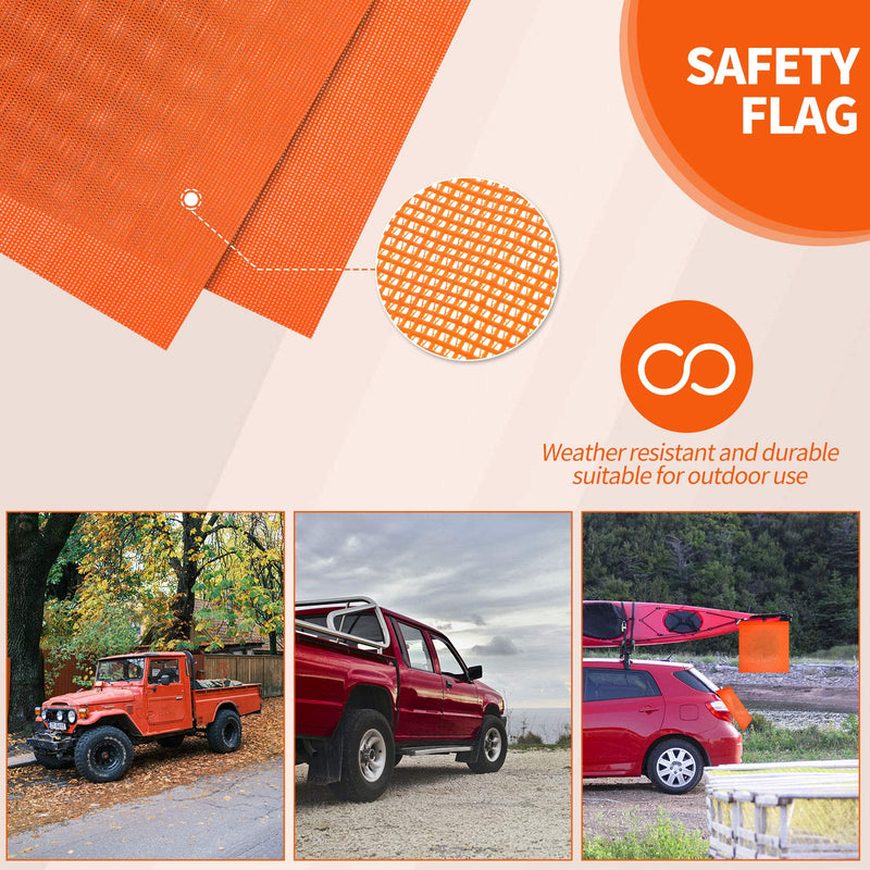  [AUSTRALIA] - 2 Pieces 18 x 18 Inch Safety Flags with Wire Loop Mesh Safety Flag Warning Flag Trailer Safety Flag for Truck and Pedestrian Crossings (Orange-red) Orange-red