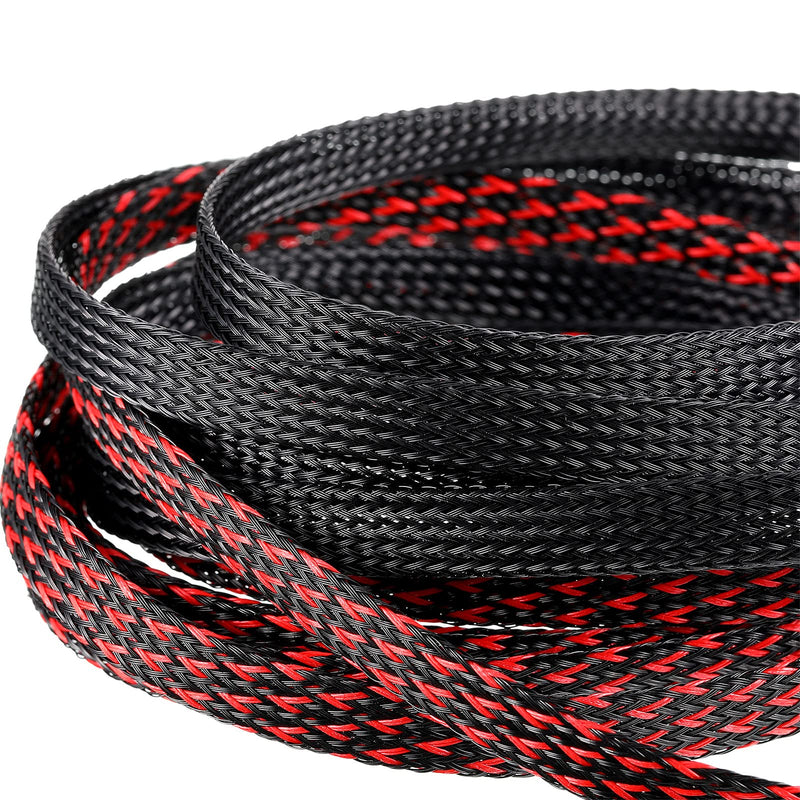  [AUSTRALIA] - 6 Rolls of 16 ft Wire Loom Braided Cable Sleeve with 127 Pieces Heat Shrink Tube for Audio Video and Other Home Device Cable Automotive Wire (1/4 Inch, 1/2 Inch, 3/4 Inch) 1/4 Inch, 1/2 Inch, 3/4 Inch