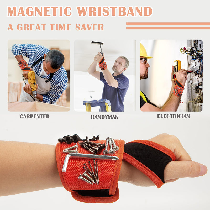  [AUSTRALIA] - BTAMUD Magnetic Wristband for Holding Screws Magnet Tool Holder 10 Strong Magnets Holds Nails, Drill Bit,Convenience for Handyman, Carpenters, Mechanics Stocking Stuffers Gifts for Men