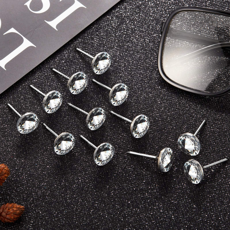  [AUSTRALIA] - Zonon Diamond Crystal Upholstery Nails Tacks Crystal Furniture Tacks Crystal Head Thumb Tacks Decorative Push Pins for Furniture Sofa Headboards Cork Board (50 Pieces,16 mm) 50 16 mm