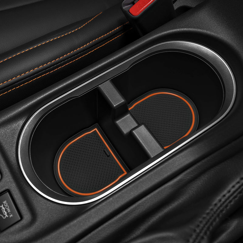  [AUSTRALIA] - CupHolderHero for Subaru Crosstrek 2018-2020 and Subaru Impreza 2017-2020 Custom Liner Accessories – Premium Cup Holder, Console, and Door Pocket Inserts 19-pc Set (Orange Trim) Liner Kit Only Orange Trim