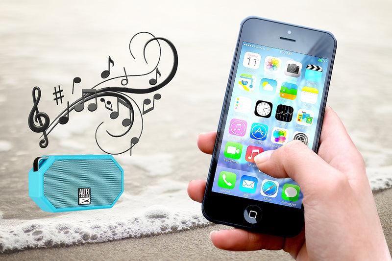 Altec Lansing Mini H2O - Wireless Bluetooth Waterproof Speaker, Floating, IP67, Portable, Strong Bass, Rich Stereo System, Microphone, 30 ft Range, Lightweight, 6-Hour Battery, Aqua Blue (IMW257-AB) - LeoForward Australia