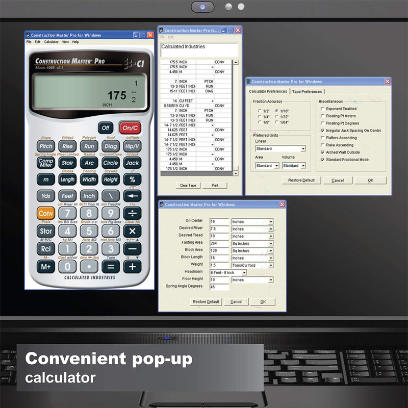 Calculated Industries 4111 Construction Master Pro Software (CD) for Windows | Calculates Construction Math on Your PC | Estimates and Layouts as Handy Pop-up Program - LeoForward Australia