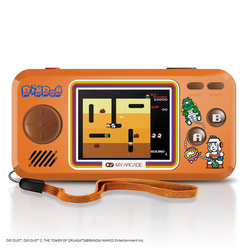 [AUSTRALIA] - My Arcade Pocket Player Handheld Game Console: 3 Built In Games, Dig Dug 1 & 2, Tower of Druaga, Collectible, Full Color Display, Speaker, Volume Controls, Headphone Jack, Battery or Micro USB Powered