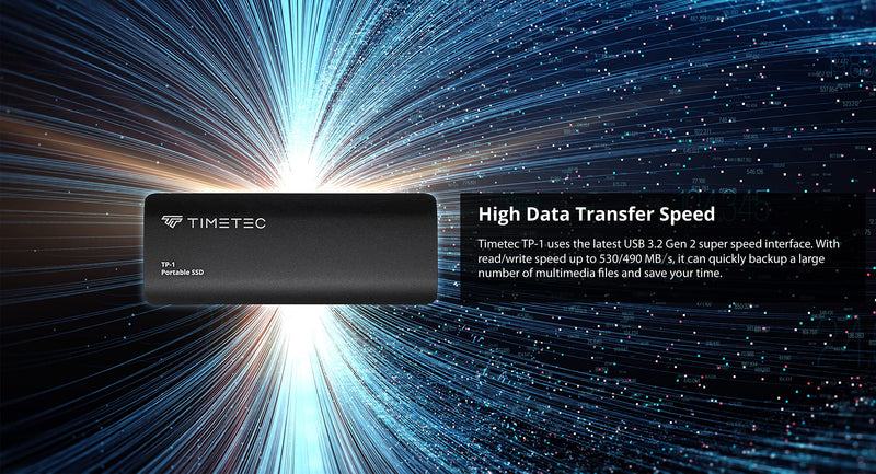  [AUSTRALIA] - Timetec 256GB Portable External SSD USB3.2 Gen2 Type C Up to 560MB/s Ultra-Light Aluminum Mini External Solid State Drive with USB C to A Cable/USB A to C adapter for Desktops/Laptop/Mac/Mobile- Black