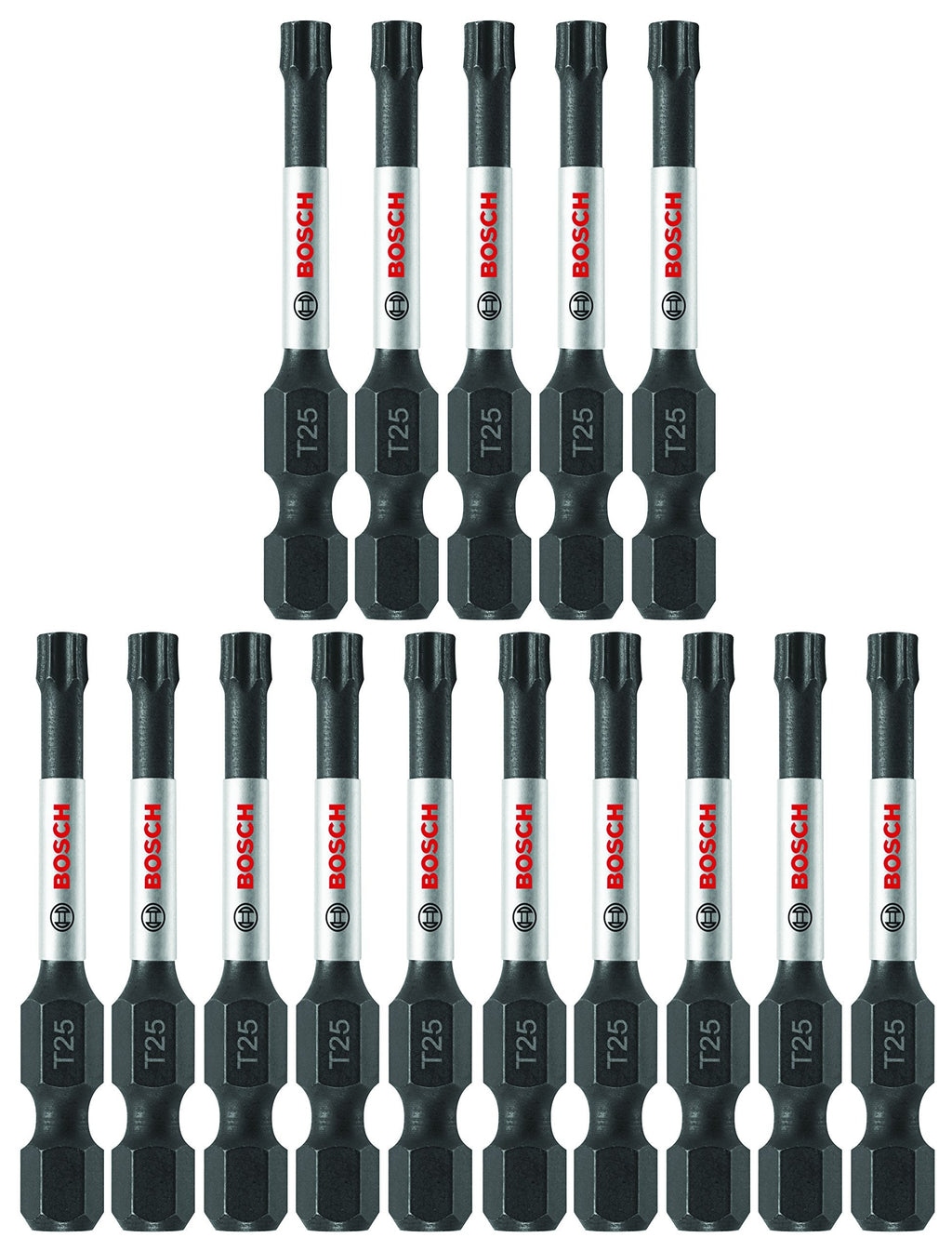  [AUSTRALIA] - BOSCH ITT25215 15 Pc. 2 In. Torx #25 Impact Tough Screwdriving Bit 15pk - Single Sided 2" Length