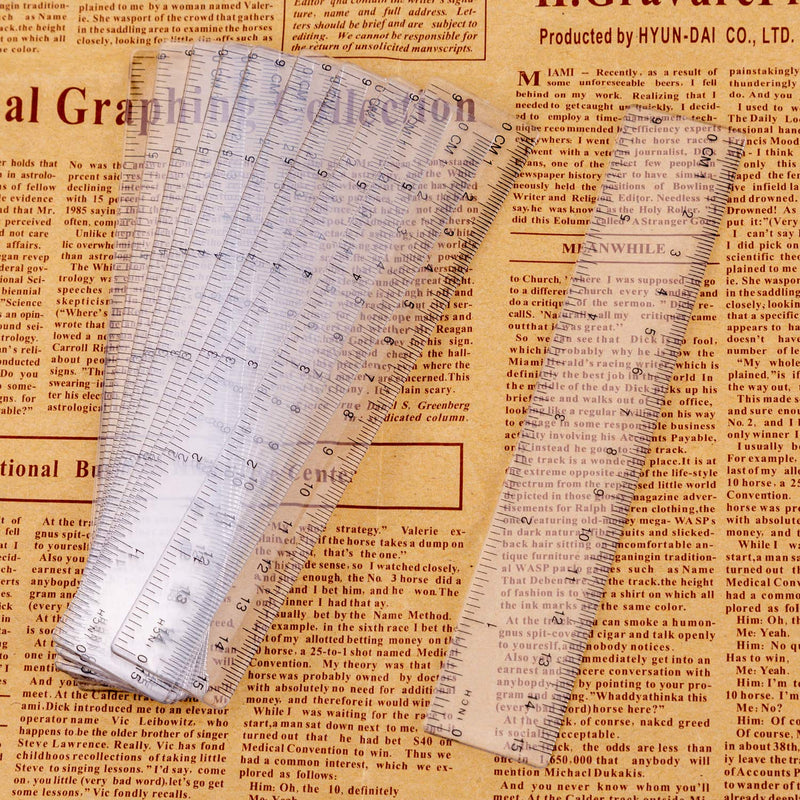 [AUSTRALIA] - AIEX 10 PACK Clear Plastic Ruler 15cm 6 Inch Straight Ruler Transparent Plastic Ruler Kit Measuring Tool for Student School Office