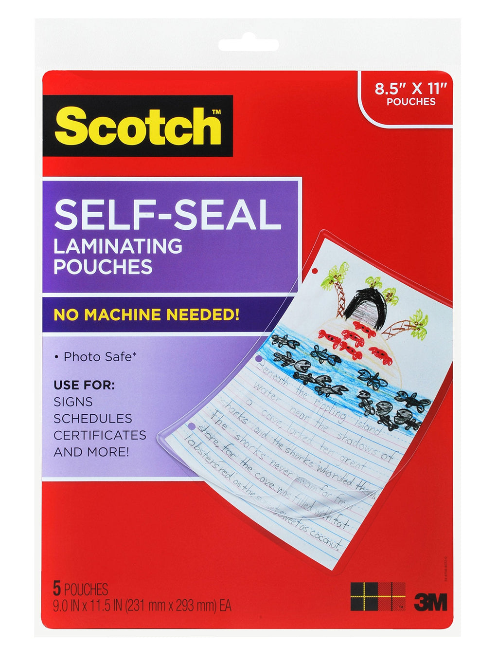  [AUSTRALIA] - Scotch Laminating Sheets, 9 in x 11.5 in, Gloss Finish (LS854-5G)