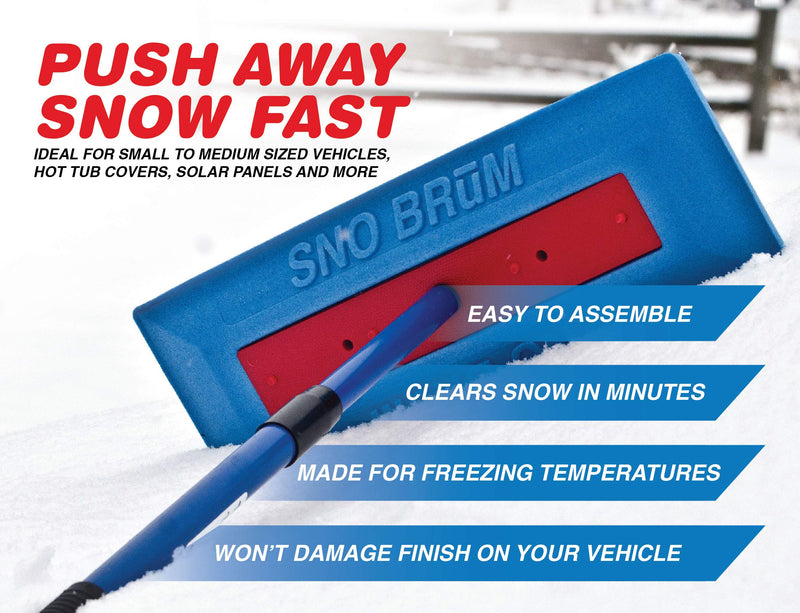  [AUSTRALIA] - SNOBRUM – The Original Snow Broom and Snow Remover for Cars and Trucks – 28” Extendable Handle, Push-Broom Design - Safe Winter Snow Removal for Your Vehicle Without Paint Scratching 1 Pack