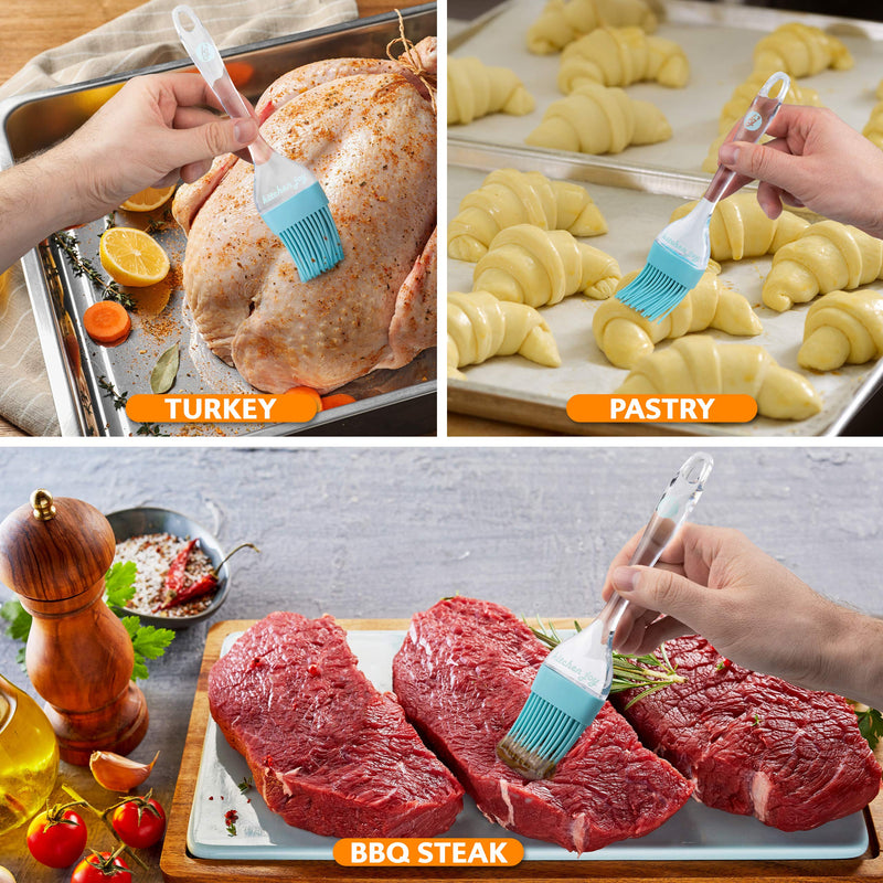  [AUSTRALIA] - Kitchen Joy Teal Silicone Basting Brush for Cooking, Food Brush, Silicone Brush, Cooking Brush, Butter Brush, BBQ Sauce Brush, Kitchen Brush for Cooking, Grilling, Baking, Pastry and BBQ 1