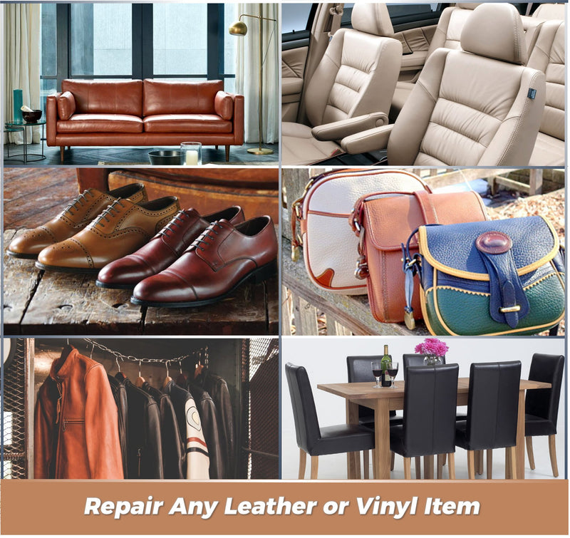  [AUSTRALIA] - Brown Leather Repair Kits for Couches - Vinyl Repair Kit | Furniture, Car Seats, Sofa, Jacket, Purse, Belt, Shoes | Genuine, Italian, Bonded, Bycast, PU, Pleather |No Heat Required | Repair & Restore