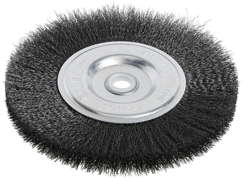  [AUSTRALIA] - Forney 72747 Wire Bench Wheel Brush, Fine Crimped with 1/2-Inch and 5/8-Inch Arbor, 6-Inch-by-.008-Inch