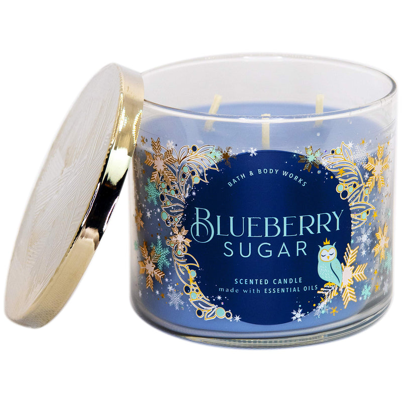  [AUSTRALIA] - White Barn Bath and Body Works, 3-Wick Candle w/Essential Oils - 14.5 oz - 2020 Holidays Scents! (Blueberry Sugar) Blueberry Sugar