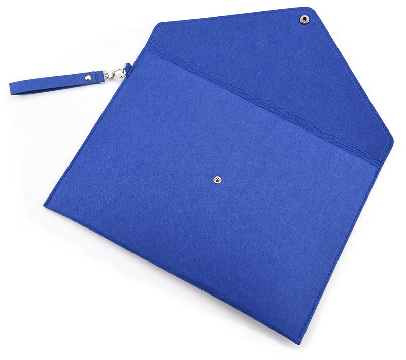  [AUSTRALIA] - Felt Document Folder Durable Briefcase Document Bag File Folders Portfolio Case Handbag Button Closure for Office Home School Stationery (Blue) Blue