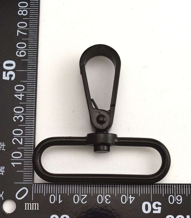  [AUSTRALIA] - Wuuycoky Black 2" Inner Diameter Oval Ring Large Flat Buckle Lobster Clasps Swivel Snap Hooks Pack of 4 LEN:2.4",oval ring inner Diam:2",4Pcs