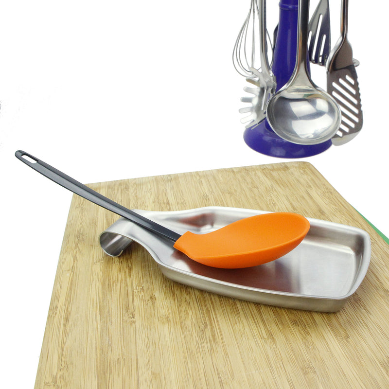  [AUSTRALIA] - BIGSUNNY Stainless Steel 304 Spoon Rests for Kitchen, Oversized, Durable Brushed 1