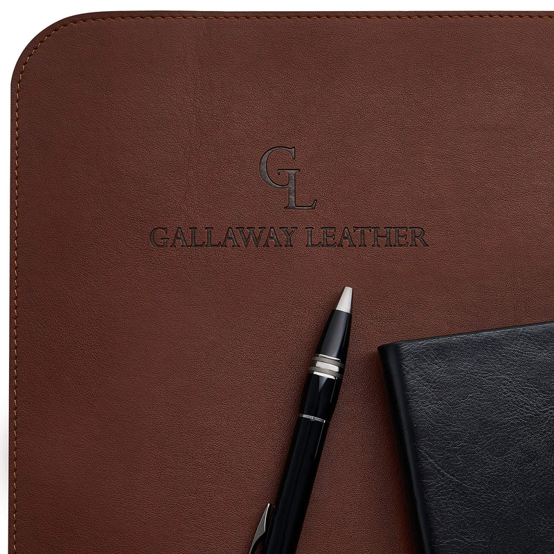 Gallaway Leather Desk Pad – 36 x 17 inch - Desk Mat Home Office Desk Accessories Desktop Protector XXL Mouse Pad Writing Desk Blotter (Dark Brown) - LeoForward Australia