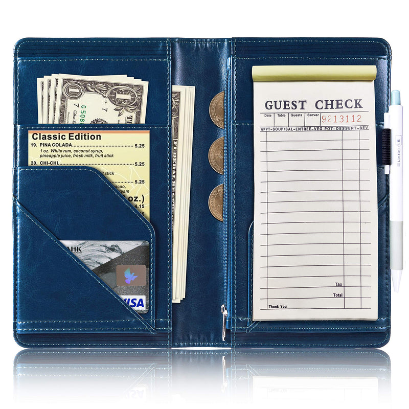  [AUSTRALIA] - 5x9" Server books for waitress, Restaurant Guest check organizer, Cfeclog Waitress book with Zipper High Volume Pocket and Magnetic closure, Waitstaff wallet, Presenters Card Holder for Waiter, Bartender (2022 Starry night) 2022 Starry night