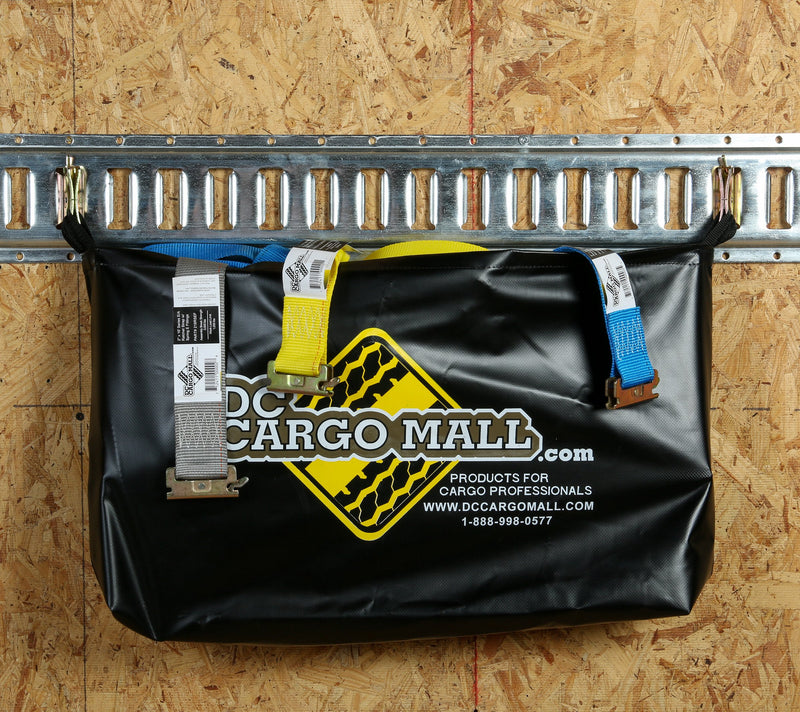  [AUSTRALIA] - HEAVY DUTY Vinyl Trailer Storage Bag with E-Track Spring Fittings | Insert Into E Track Tie-Down System Horizontal/Vertical Rail Slots in Trailers, Trucks, Vans, Warehouses, 14” x 24”, WLL 50 pounds