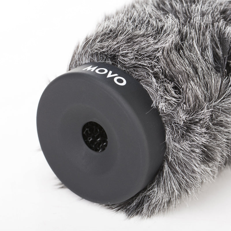  [AUSTRALIA] - Movo WS-G200 Furry Rigid Windscreen for Microphones 18-23mm in Diameter and up to 8.6" (22cm) Long - Dark Gray 8.6"