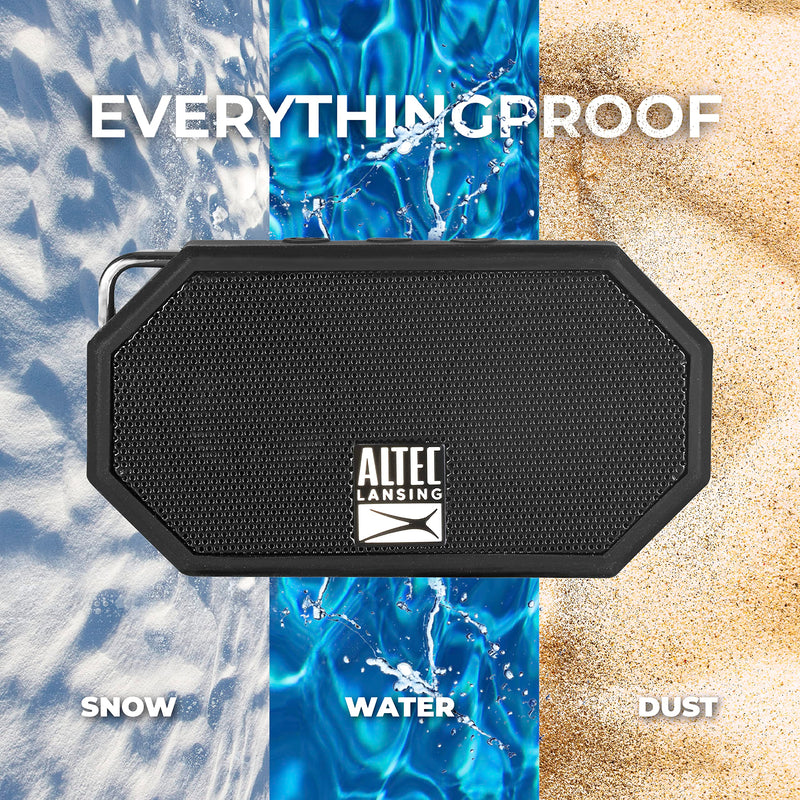  [AUSTRALIA] - Altec Lansing Mini H2O - Waterproof Bluetooth Speaker, IP67 Certified & Floats in Water, Compact & Portable Speaker for Hiking, Camping, Pool, and Beach Black