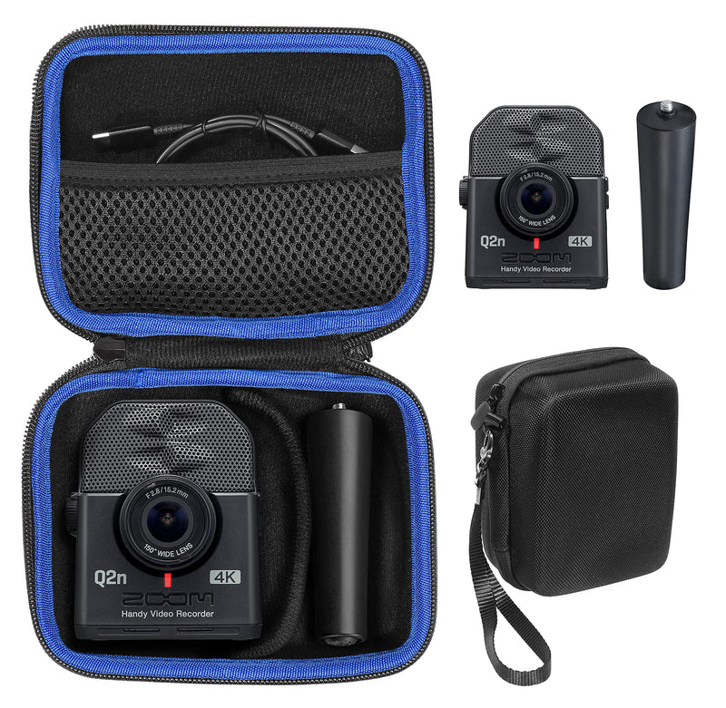  [AUSTRALIA] - getgear Case for Zoom Q2n-4K Handy Video Recorder and Zoom MA-2 Tripod, Organizer for Q2n-4k/H2n Recorder, Tripod, Cord, Flash Memory Card and SSD, Also fit for Mini Trail Game Camera (Black) Black