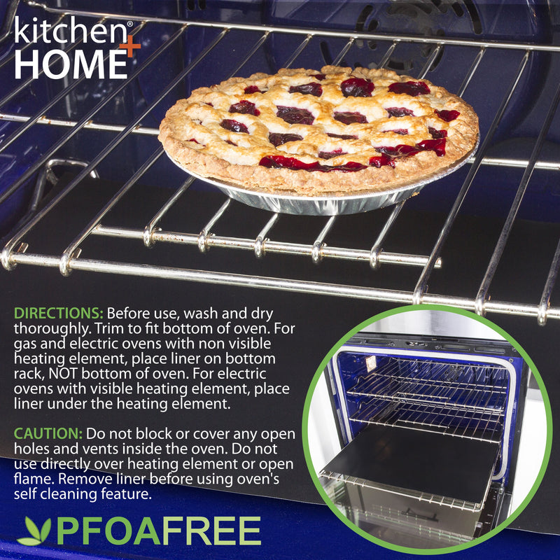 [AUSTRALIA] - Kitchen + Home Oven Liner Set of 2 – Large Heavy Duty 100% PFOA & BPA Free – Non-stick Reusable Oven Liner for Gas, Electric & Microwave Ovens – Works as Baking Mat & Grill Mat