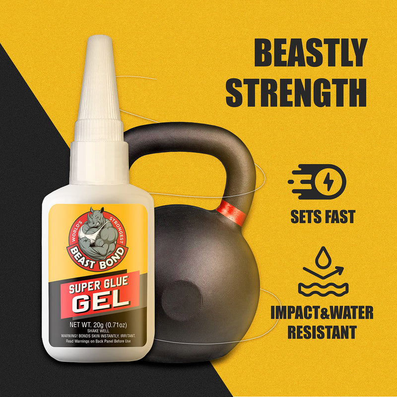  [AUSTRALIA] - BEAST BOND Max Strength Super Glue Gel 0.71 Ounce (20g), Clear (Pack of 1) Pack of 1