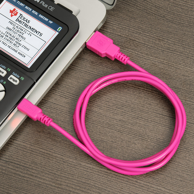  [AUSTRALIA] - Amped Electronics - Premium OEM Quality Texas Instruments Graphing Calculator USB Charging Cable - Designed for TI Nspire CX, Nspire CX CAS, TI 84Plus C, and TI 84Plus CE Graphing Calculator, Pink