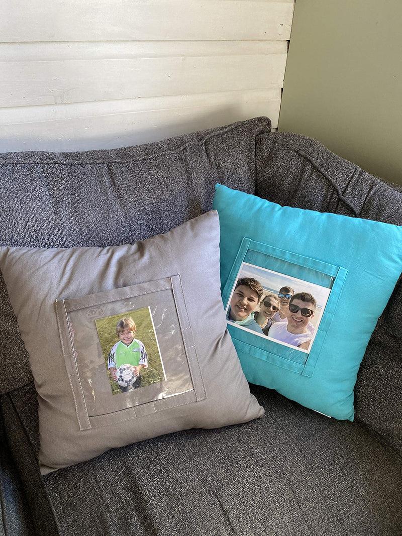  [AUSTRALIA] - The Pocket Pillow | Unique and Comfortable | Enjoy Your Cell Phone Hands Free | Clear Window Allows for Chat, Video, Social with a Soft Pillow for Support | Great Picture Frame (Cool Blue) Cool Blue