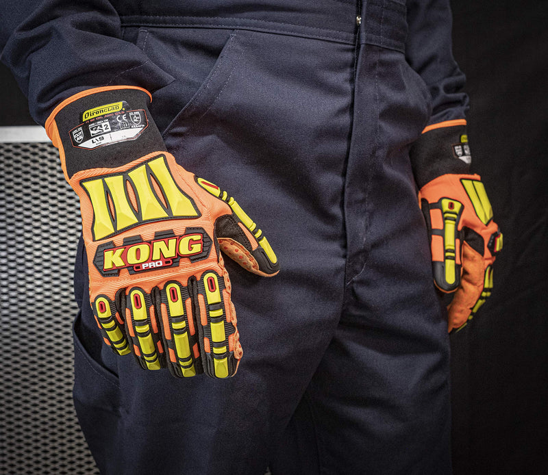  [AUSTRALIA] - Ironclad KONG Pro Hi-Viz Glove; TPR Impact Protection, A6 Cut Resistant, Level 5 Abrasion, Sized S, M, L, XL, XXL, XXXL (SDX2P-04-L) Large (Pack of 1)