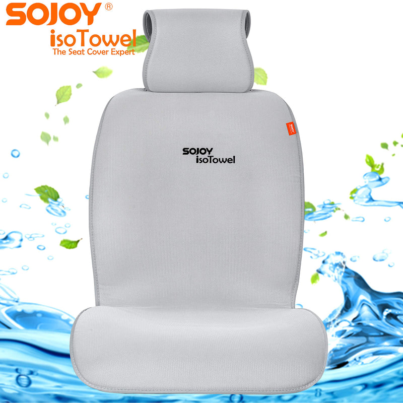  [AUSTRALIA] - Sojoy Car Seat Cover Breathable Wear Resistant Fabric Seat Protector, with Quick-Dry, No-Slip Technology. Car Seat Protection for All Workouts, All-Weather (Gray) Gray