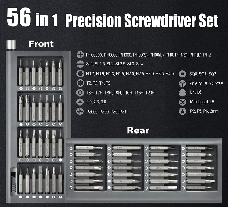  [AUSTRALIA] - EZARC Precision Screwdriver Set, 57 in 1 Magnetic Driver Bit, Pocket Screwdriver Tool with Aluminum Case Repair Kit for Electronics, Smartphone, Watch, Tablet, PC, MacBook