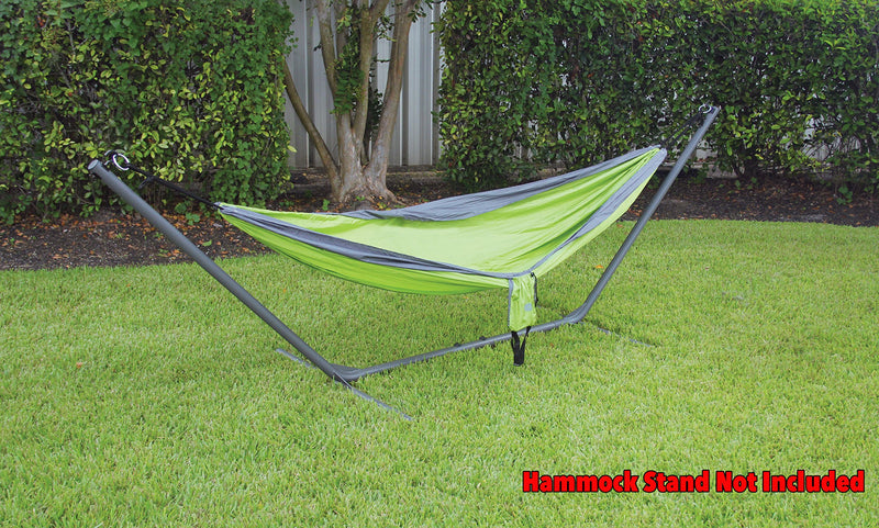  [AUSTRALIA] - Texsport Rambler Double 2 Person Travel Camping Backpacking Hammock with Stuff Sack, Green