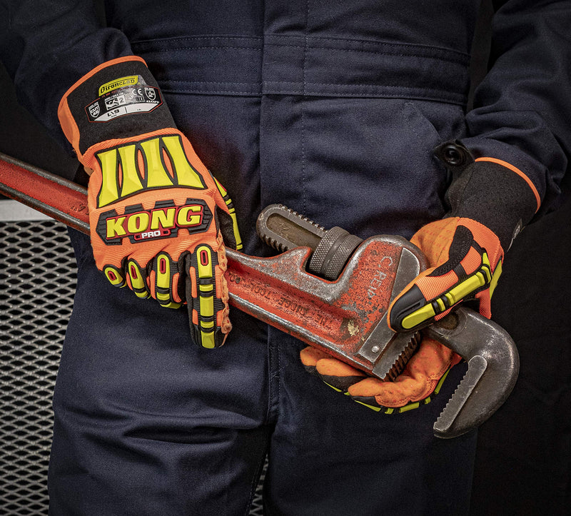  [AUSTRALIA] - Ironclad KONG Pro Hi-Viz Glove; TPR Impact Protection, A6 Cut Resistant, Level 5 Abrasion, Sized S, M, L, XL, XXL, XXXL (SDX2P-04-L) Large (Pack of 1)