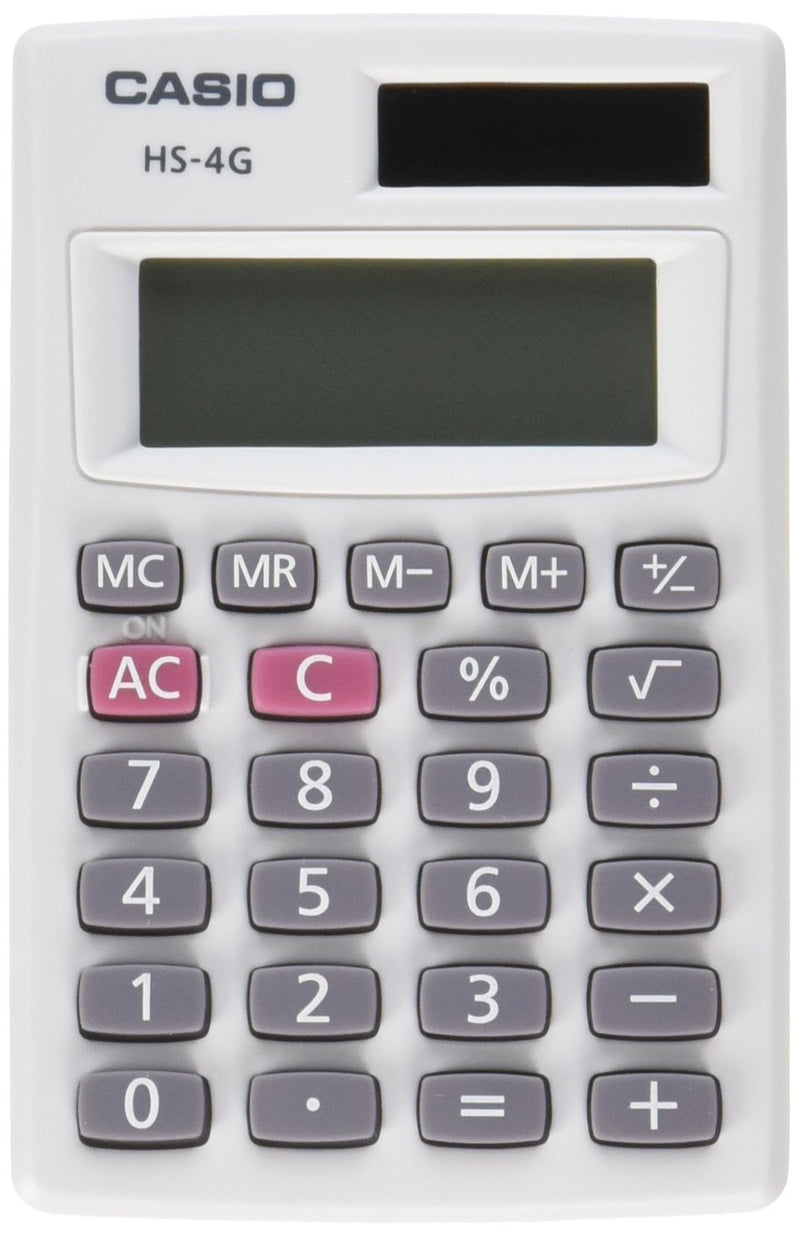  [AUSTRALIA] - Casio HS-4G Handheld Solar Calculator, Small