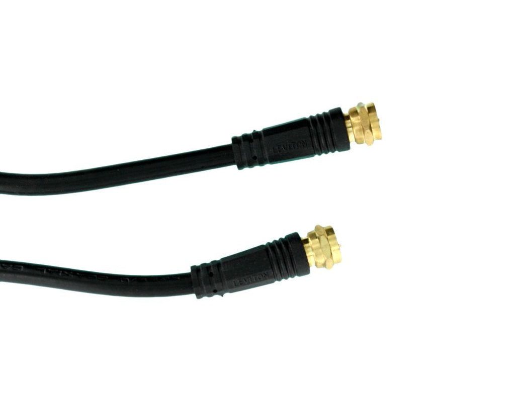 Leviton C5851-6GO RG59 Coaxial Cable with Molded on Gold F Connector Plugs on Each End, Black, 6-Foot 6 ft - LeoForward Australia