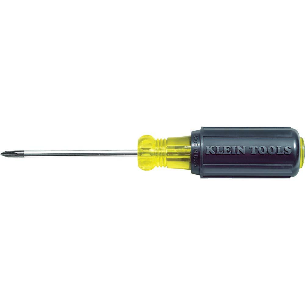  [AUSTRALIA] - Klein Tools 603-3 #1 Phillips Head Screwdriver with 3-Inch Round Shank and Cushion Grip Handle