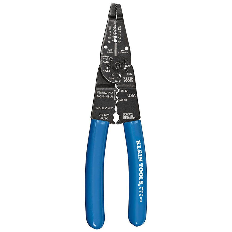 [AUSTRALIA] - Klein Tools 1010 Multi Tool Long Nose Wire Cutter, Wire Crimper, Stripper and Bolt Cutter Multi-Purpose Electrician Tool, 8-Inch Long