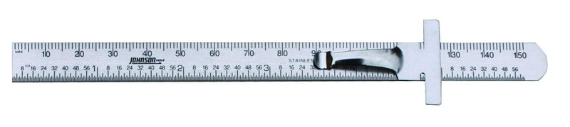  [AUSTRALIA] - Johnson Level & Tool 7203 Stainless Steel Metric Pocket Clip Rule, 6", Silver, 1 Ruler