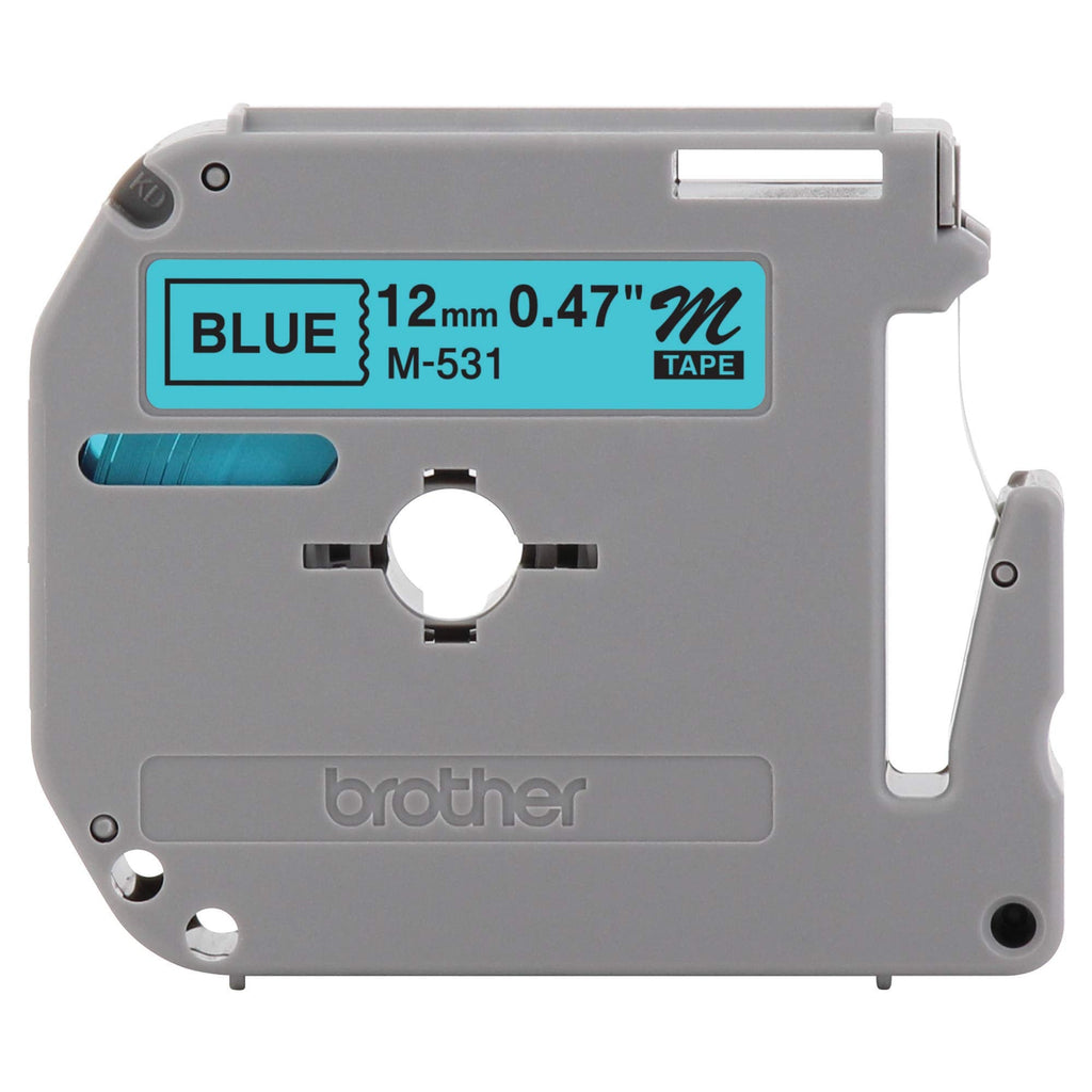  [AUSTRALIA] - Brother Tape Cartridge 0.5IN Wide, Non-laminated Black On Blue ( M531 ) Metallic Blue