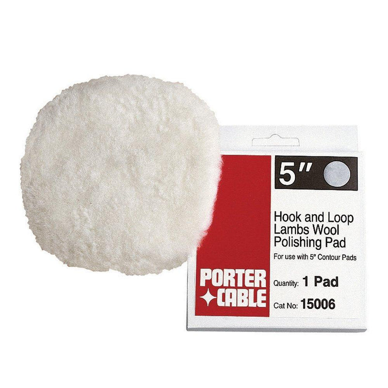  [AUSTRALIA] - PORTER-CABLE 15006 5-Inch Hook and Loop Lambs Wool Polishing Pad (MB10P)