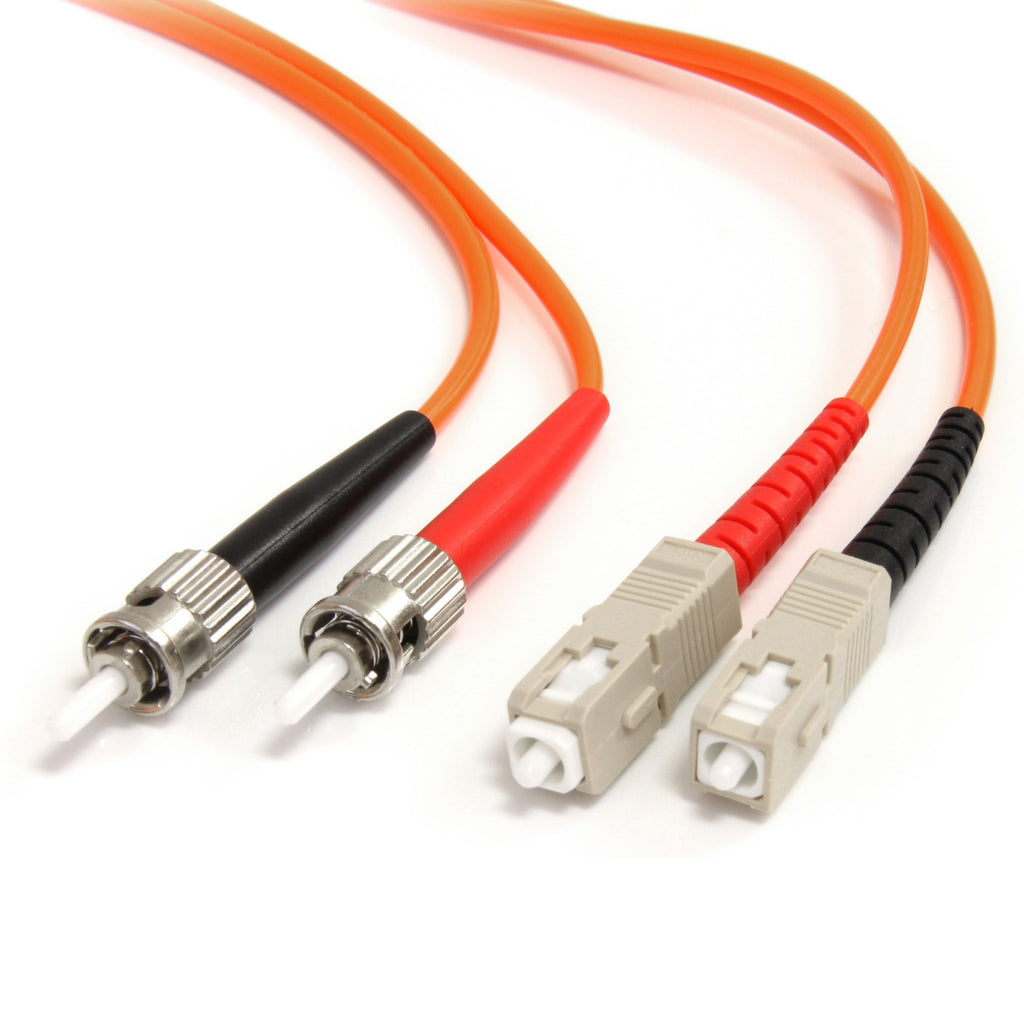 StarTech.com 1m Fiber Optic Cable - Multimode Duplex 62.5/125 - LSZH - ST/SC - OM1 - ST to SC Fiber Patch Cable (FIBSTSC1) - LeoForward Australia
