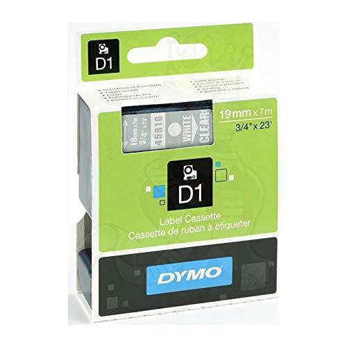  [AUSTRALIA] - DYMO 45810 3/4in X 23ft Clear/White Print D1 Tape Cartridge