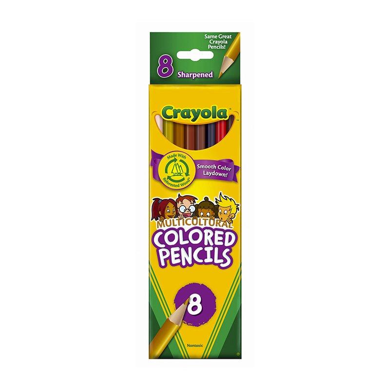 Crayola Multicultural Colored Pencils, 8 Assorted Skin Tone Colors 3.3mm Lead - LeoForward Australia